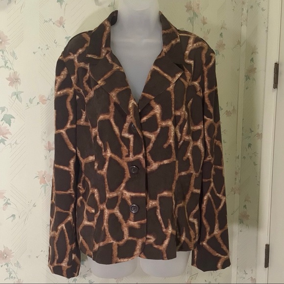 Requirements Jackets & Blazers - Requirements Brown Animal Print Blazer